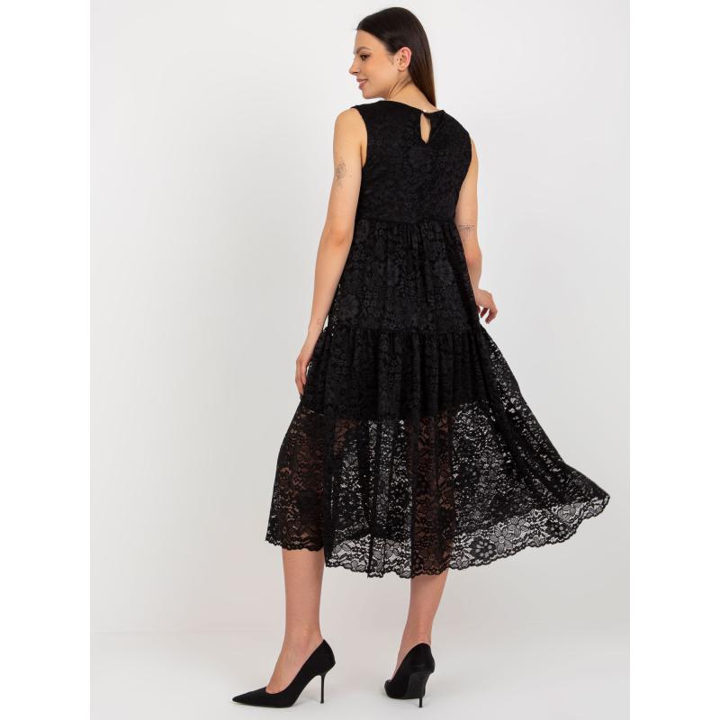 Dámské šaty s volánem OCH BELLA černé 