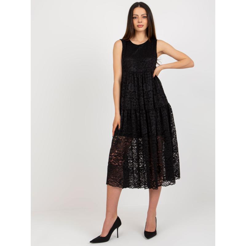 Dámské šaty s volánem OCH BELLA černé 