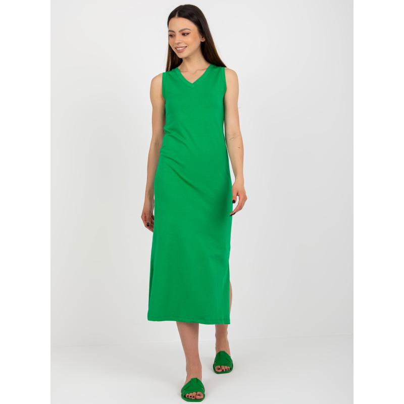 Dámské šaty s rozparky OCH BELLA zelené 