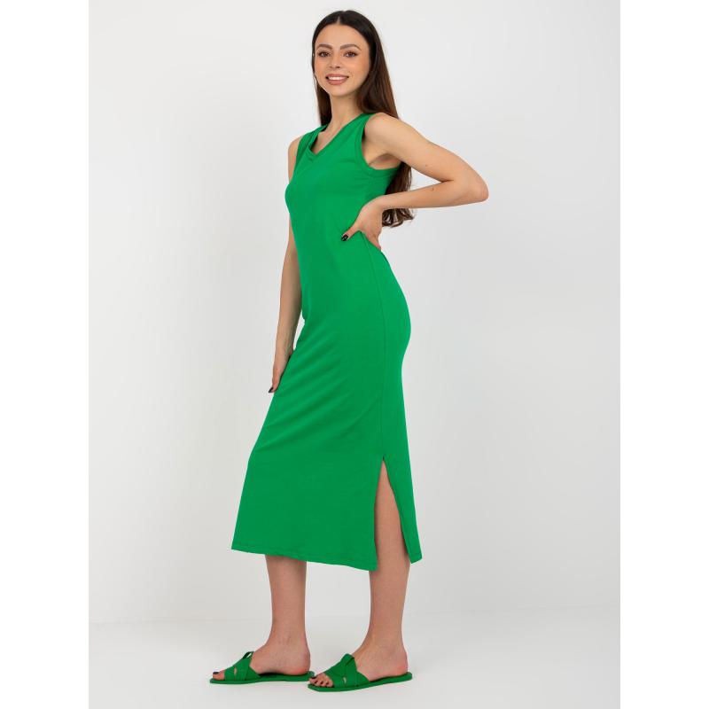 Dámské šaty s rozparky OCH BELLA zelené 