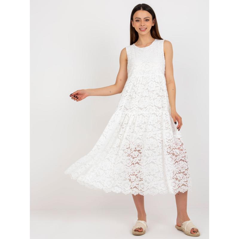 Dámské šaty s volánem OCH BELLA bílé