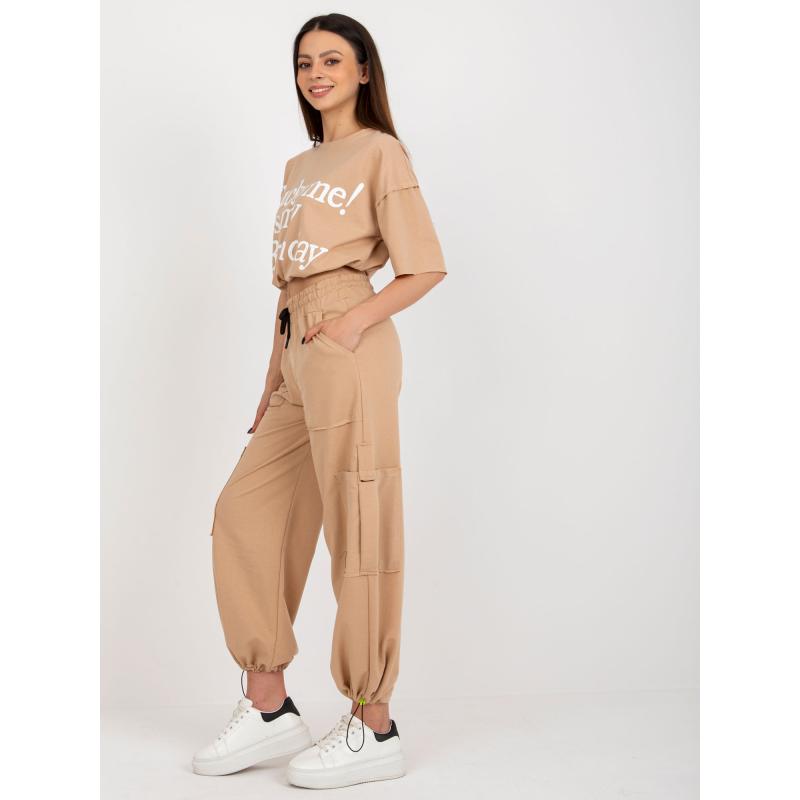 Női szett szegélyes SARASHI barna