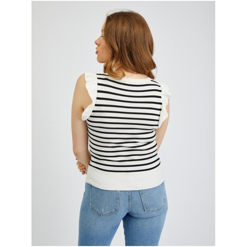 Černo-bílé dámské pruhované tričko