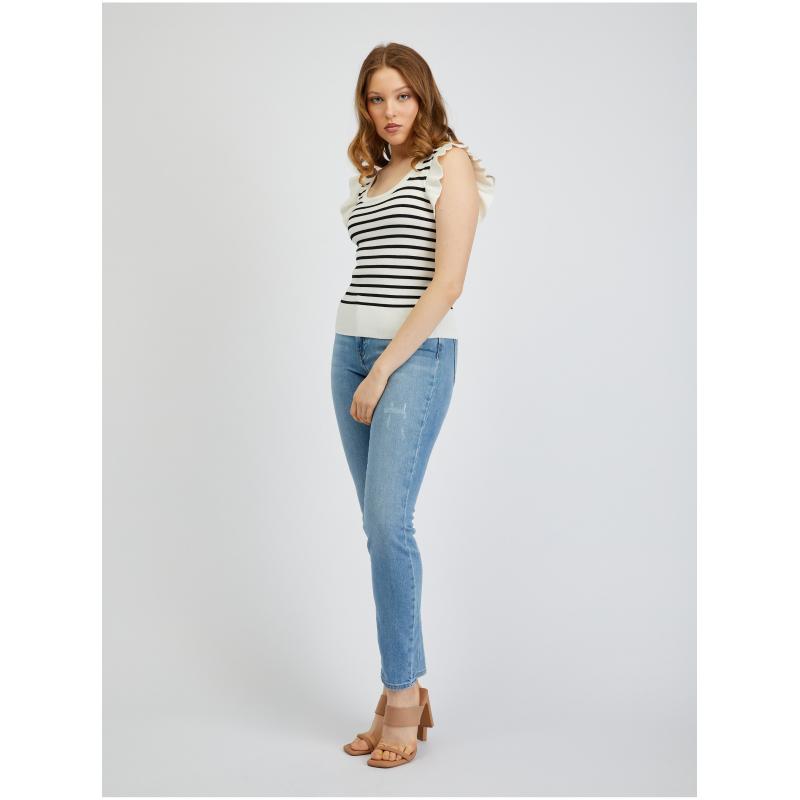 Černo-bílé dámské pruhované tričko