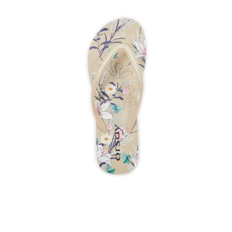 Béžové dámske vzorované žabky