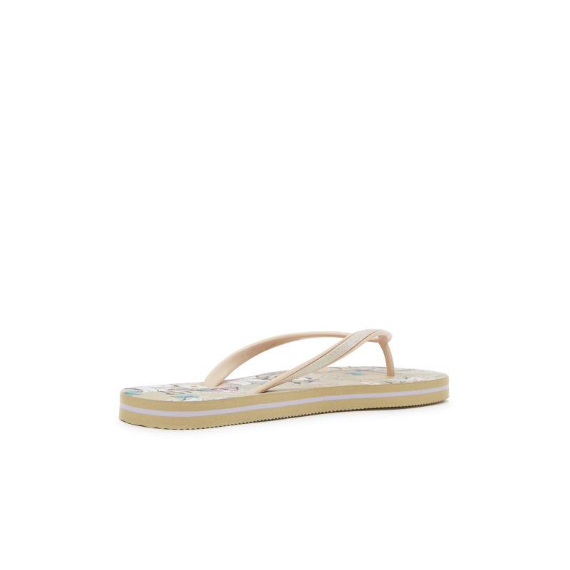 Béžové dámske vzorované žabky