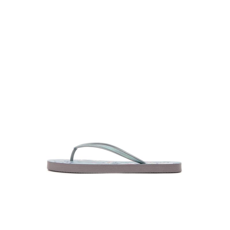 Světle modré dámské vzorované žabky