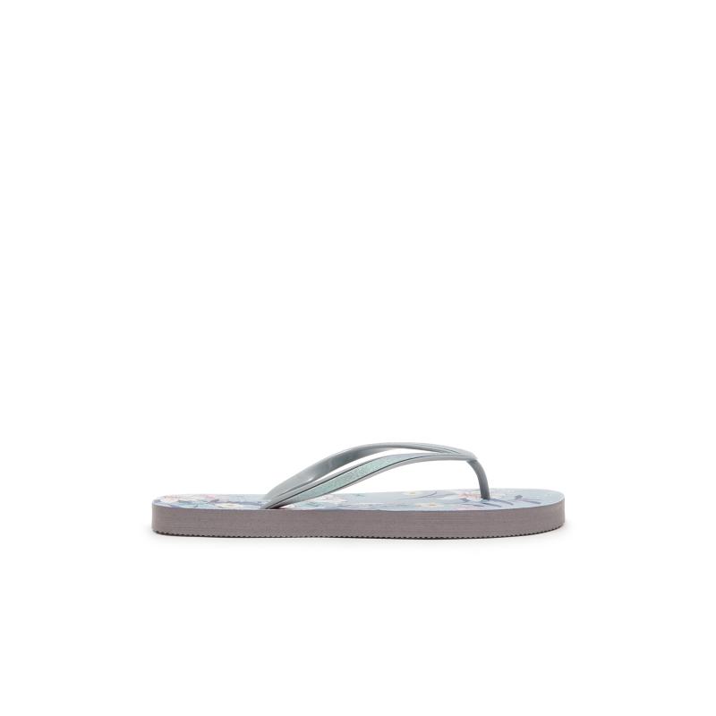 Světle modré dámské vzorované žabky