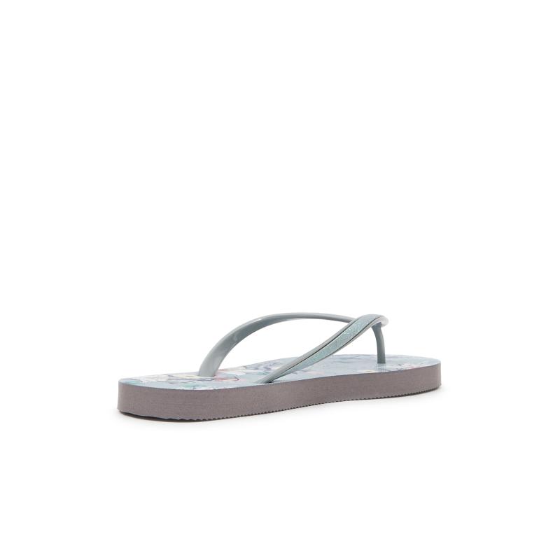 Světle modré dámské vzorované žabky