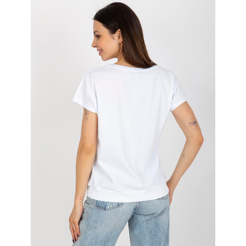 Dámská halenka s potiskem a krátkým rukávem RUE PARIS bílá 