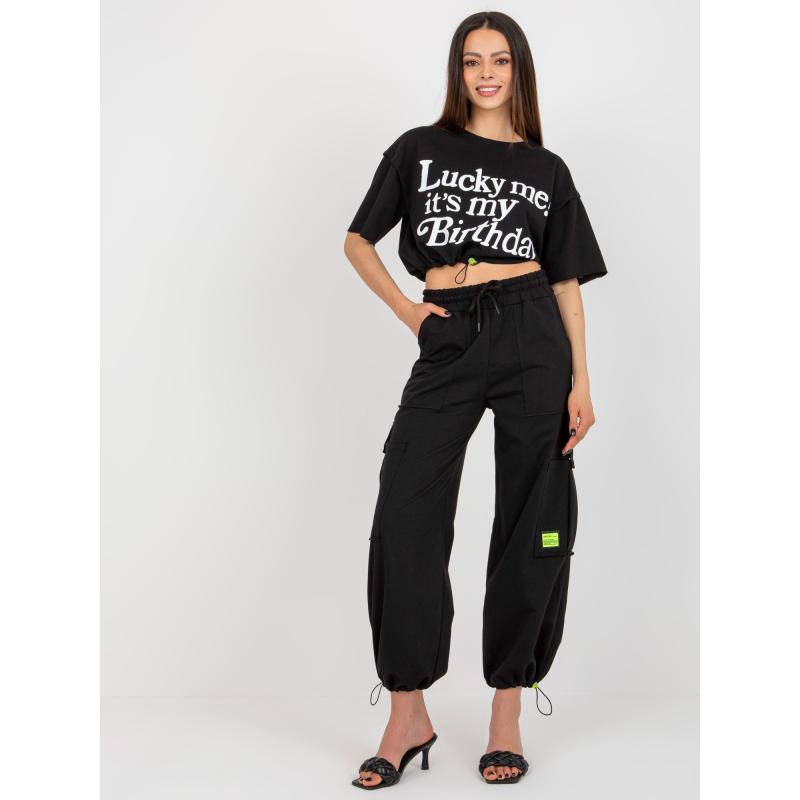Női szett cargo nadrággal DIRA fekete