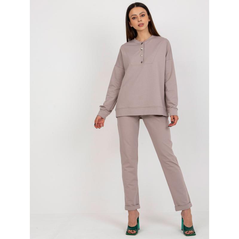 Dámský komplet s knoflíky HORA tmavě béžový 