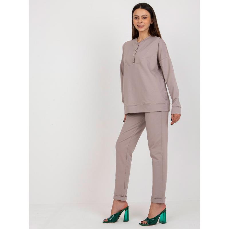 Dámský komplet s knoflíky HORA tmavě béžový 