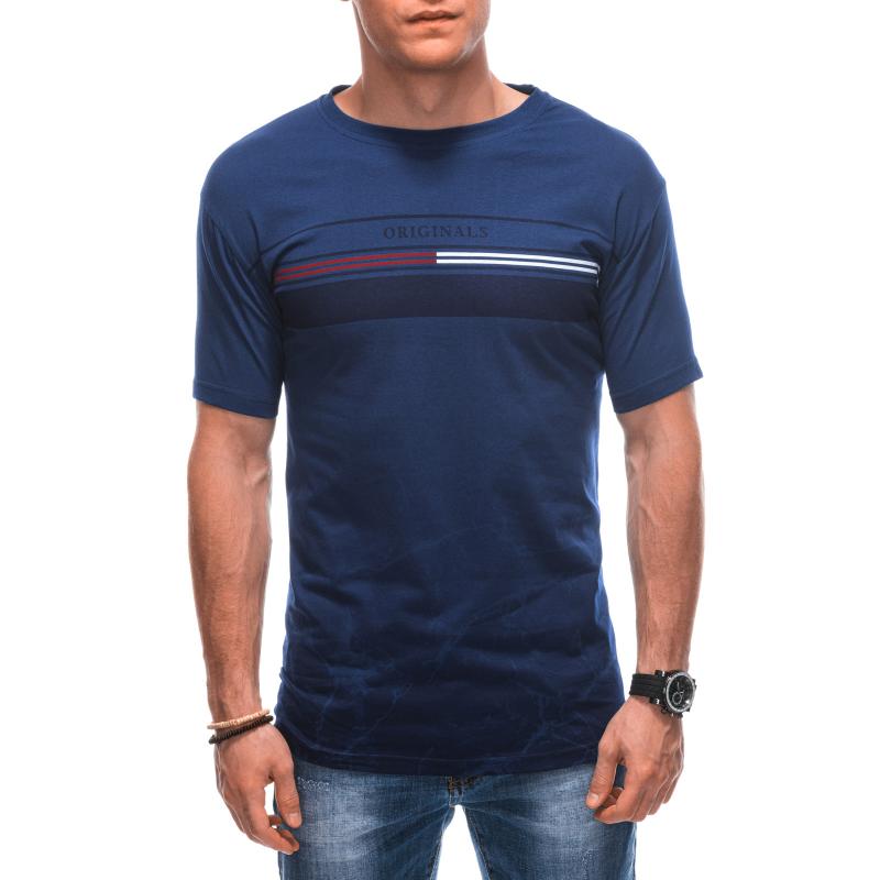 Pánské tričko s potiskem S1856 námořnická modrá