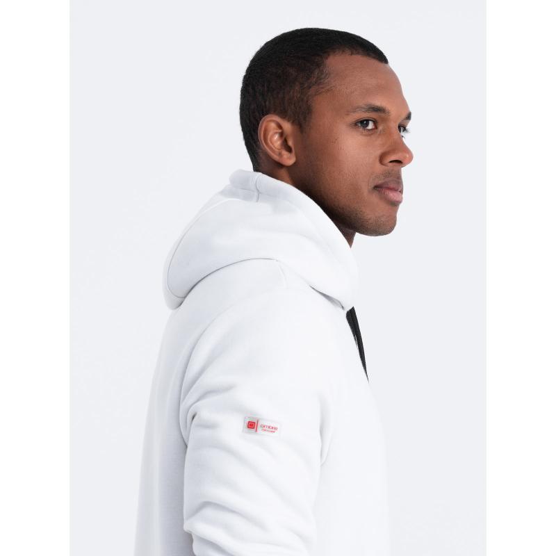 Pánská mikina s kapucí a kapsou V3 OM-SSNZ-22FW-006 bílá 