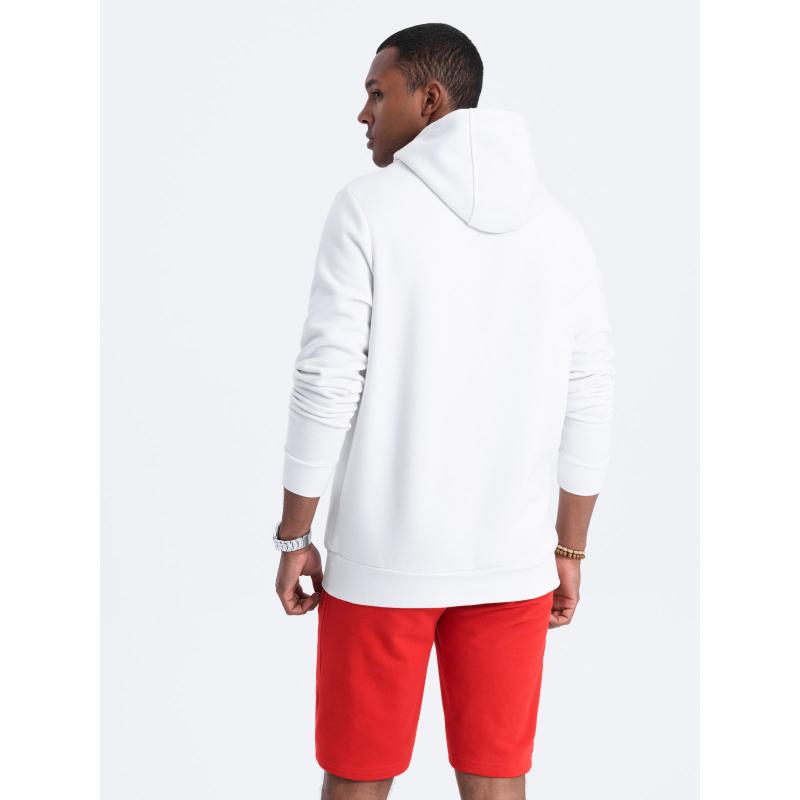 Pánská mikina s kapucí a kapsou V3 OM-SSNZ-22FW-006 bílá 