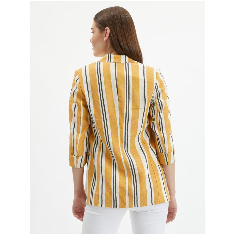 Narancssárga női csíkos vászonkabát