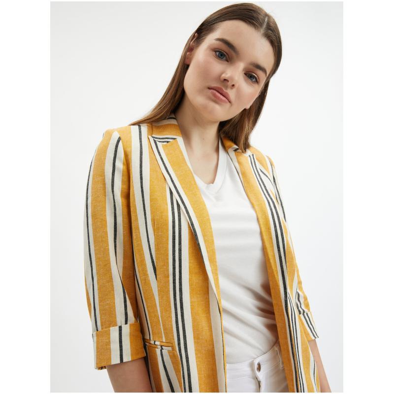 Narancssárga női csíkos vászonkabát