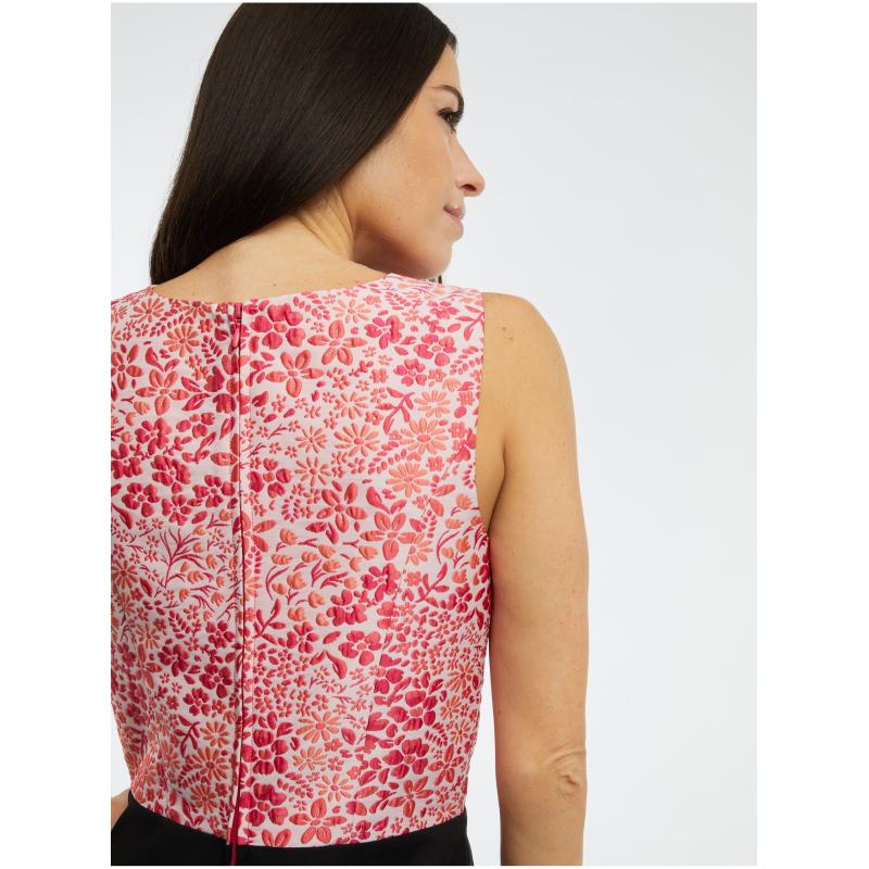 Rózsaszín és fekete női virágos kezeslábas