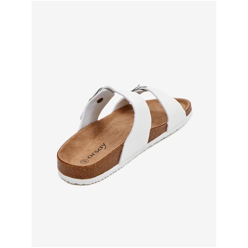 Bílé dámské pantofle