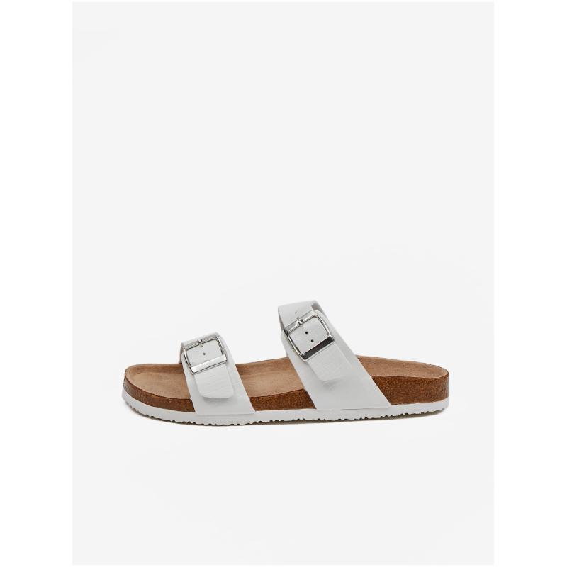 Bílé dámské pantofle