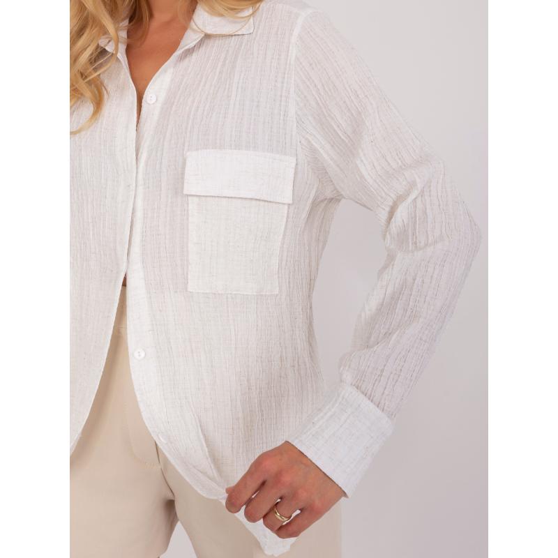 Dámska oversize košeľa so zapínaním na gombíky HALLE ecru