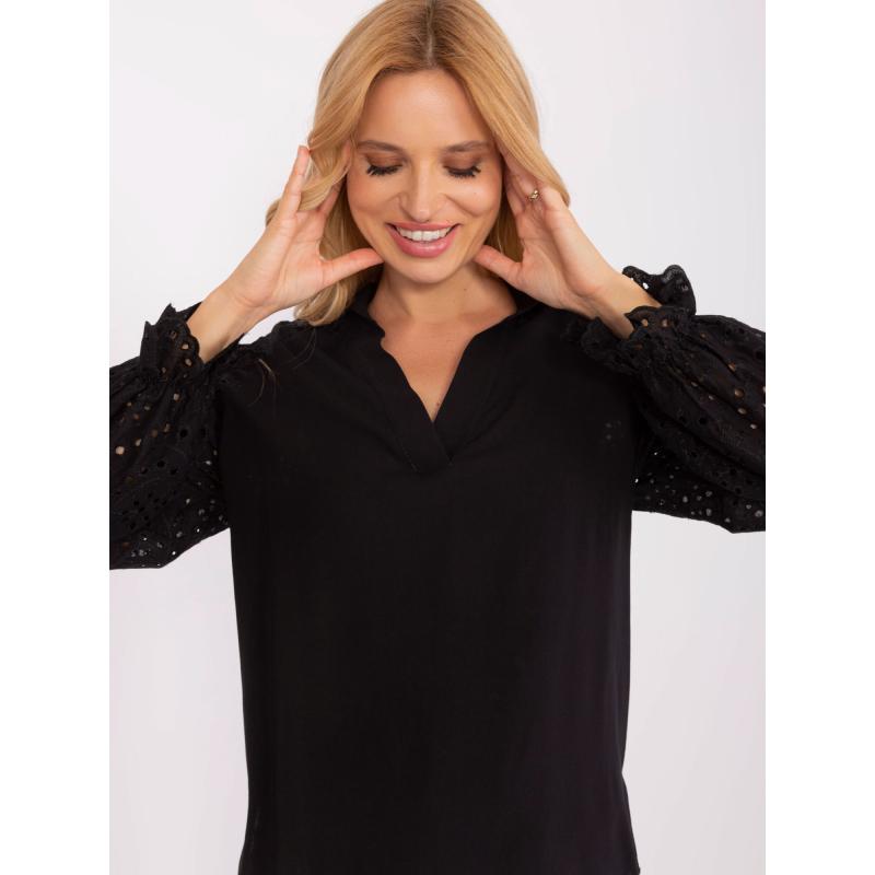 Dámska blúzka s vykrojenými rukávmi KOSSA čierna