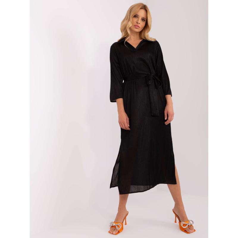 Női csíkos koktélruha CAMBIA fekete