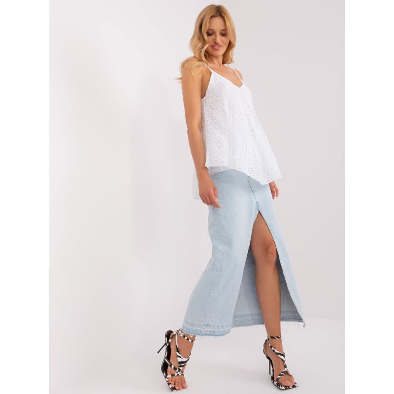 Dámský top bez ramínek OCH BELLA bílý 