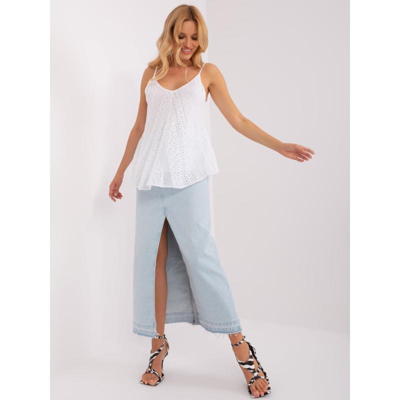 Dámský top bez ramínek OCH BELLA bílý 