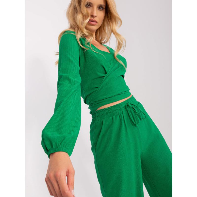 Dámský ležérní komplet s kravatou NAHA zelený 