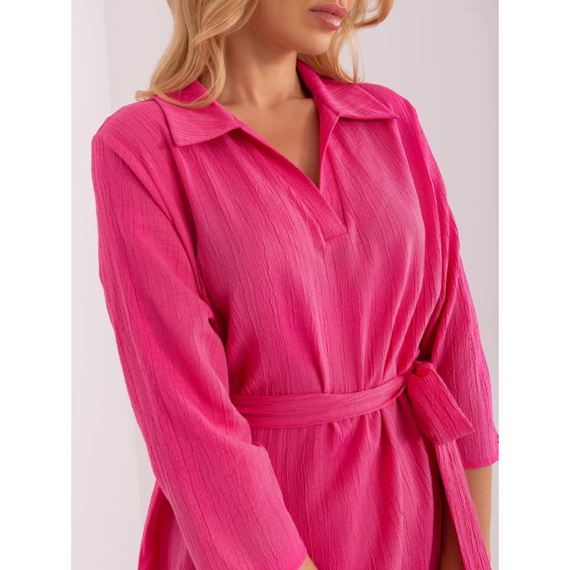 Dámské šaty s páskem BRYNN tmavě růžové