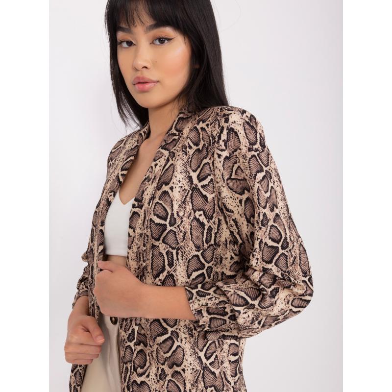 Dámské sako se zvířecím vzorem ALECH béžovo-černé 