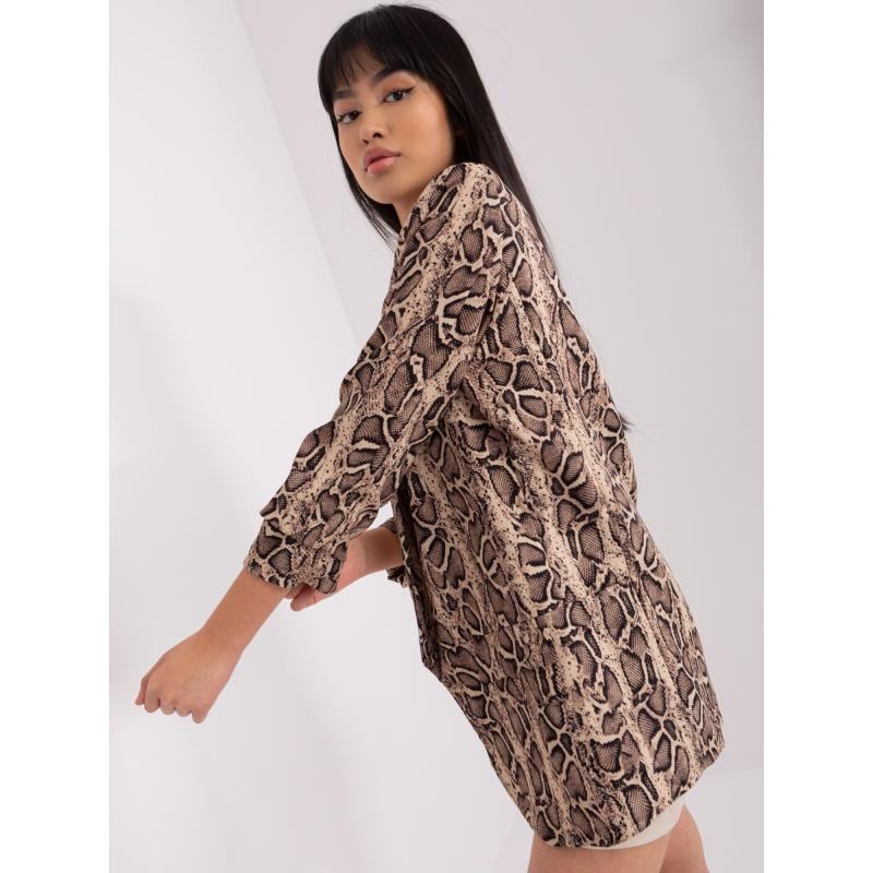 Dámské sako se zvířecím vzorem ALECH béžovo-černé 