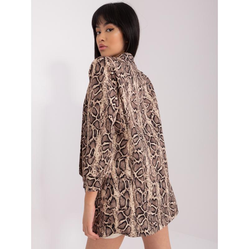 Dámské sako se zvířecím vzorem ALECH béžovo-černé 