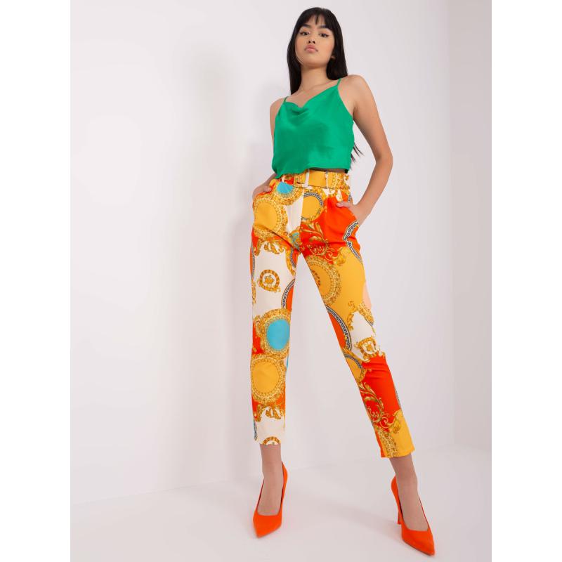 Dámské kalhoty TONC oranžovo-tmavě žluté