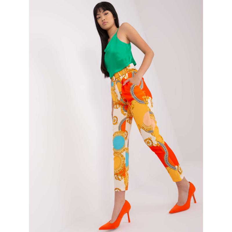 Dámské kalhoty TONC oranžovo-tmavě žluté