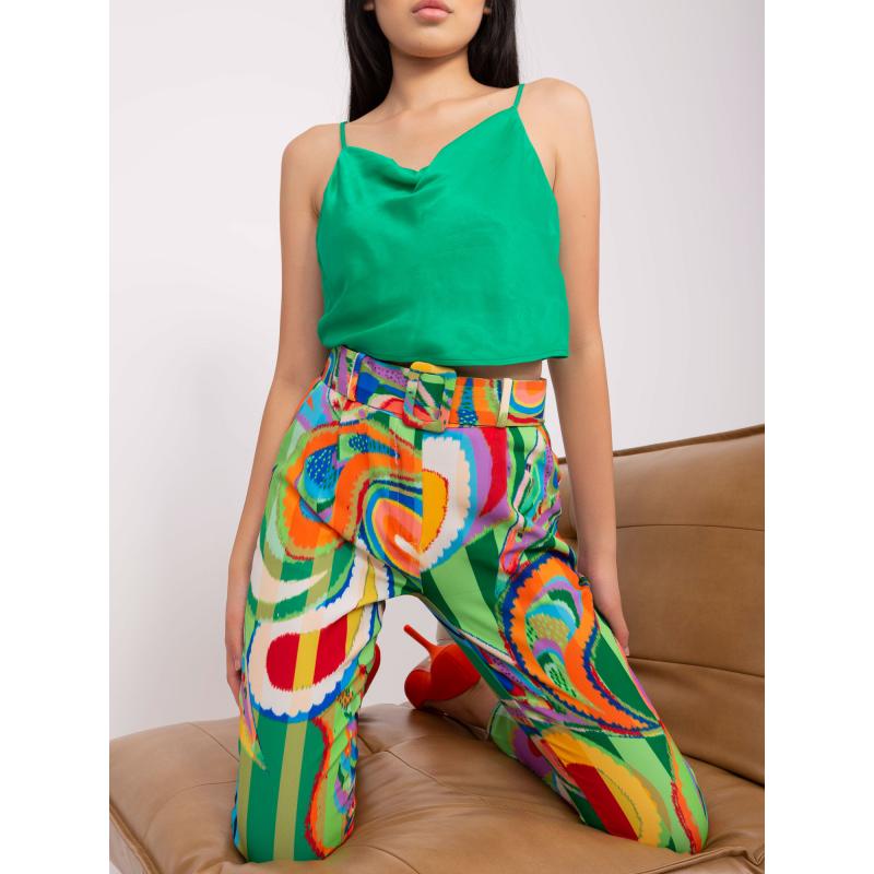 Dámské kalhoty s páskem NAECH zelené