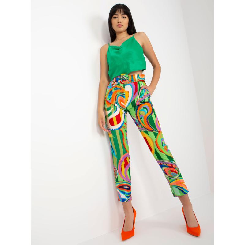 Dámské kalhoty s páskem NAECH zelené