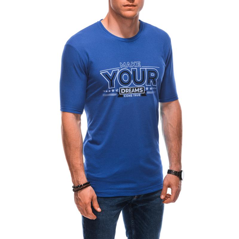 Pánske tričko s potlačou S1872 modré