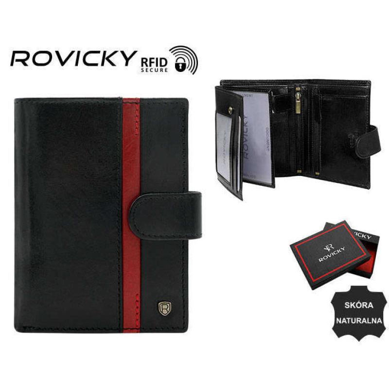 Pánská kožená peněženka N575L-RVTP-3081 černo-červená