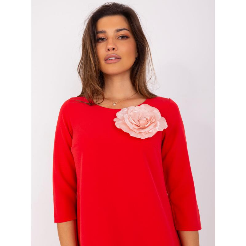 Dámské šaty květované koktejlové KIKA červené