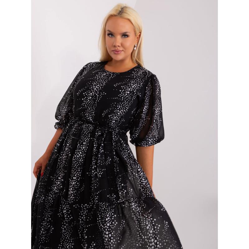 Női 3/4-es ujjú plus size ruha VITRA fekete