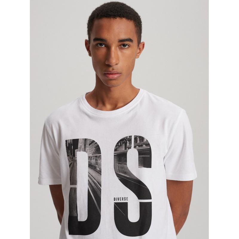 Férfi nyomtatott póló BIGTEE S1821 fehér