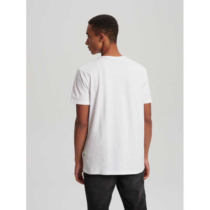 Férfi nyomtatott póló BIGTEE S1821 fehér