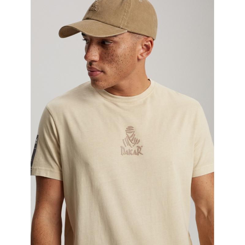 Pánské tričko s potiskem DKR D 0523 S1822 béžová barva