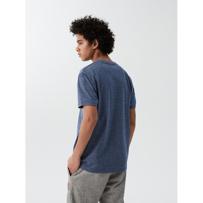 Férfi póló nyomtatott NY SHADE S1828 sötétkék melange S1828 sötétkék melange