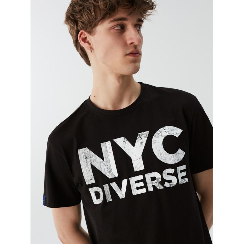Férfi póló nyomtatott NY CITY 04 S1829 fekete