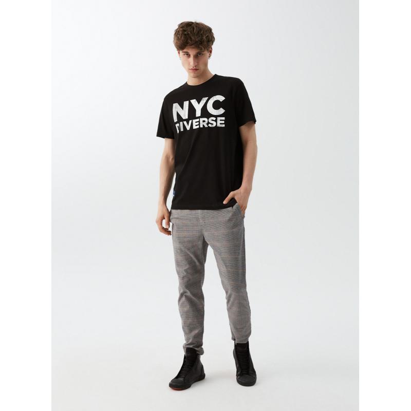 Férfi póló nyomtatott NY CITY 04 S1829 fekete