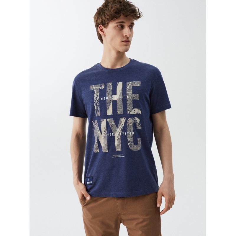 Pánské tričko s potiskem NY CITY 01 S1830 námořnická modrá